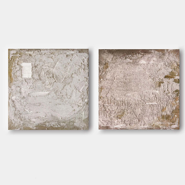 Weathered Plaster Diptych in Ash