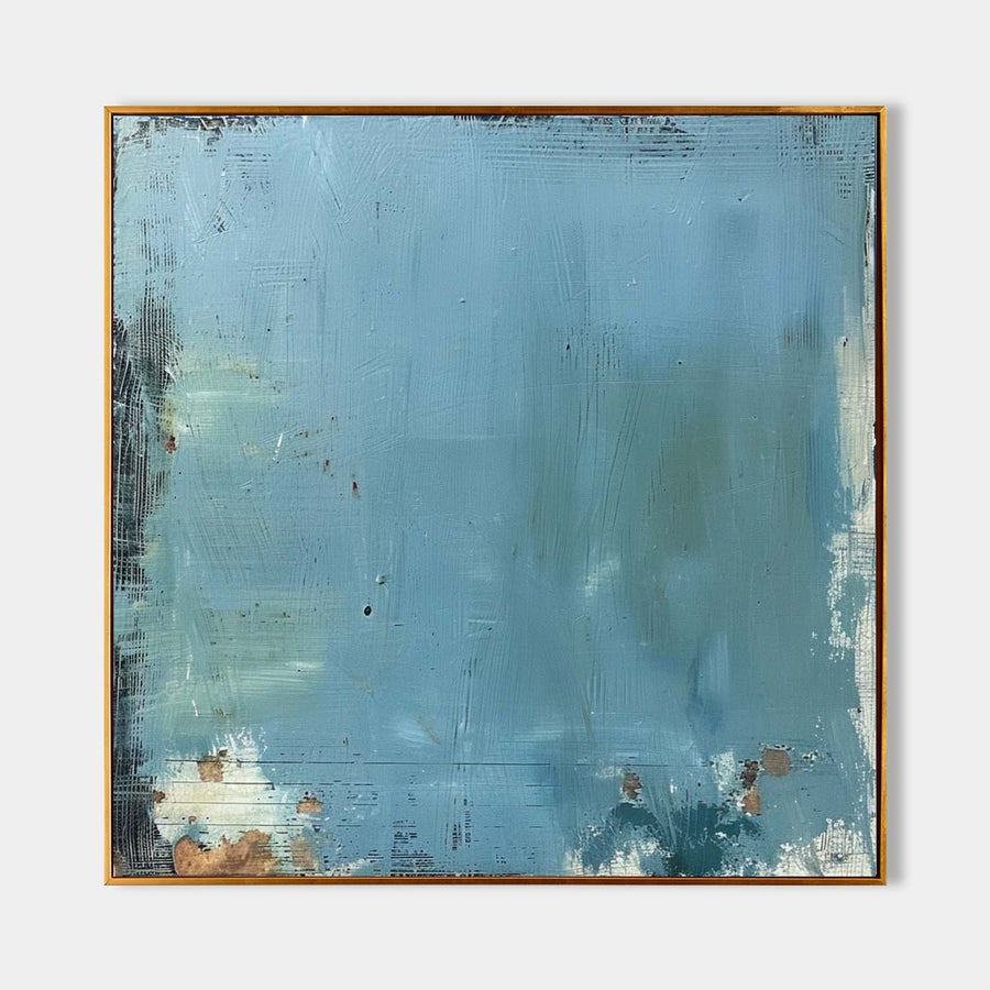 Weathered Sky Blue Abstract Field