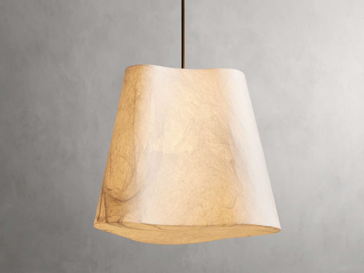 Web Textured Cocoon Fabric Drum Pendant
