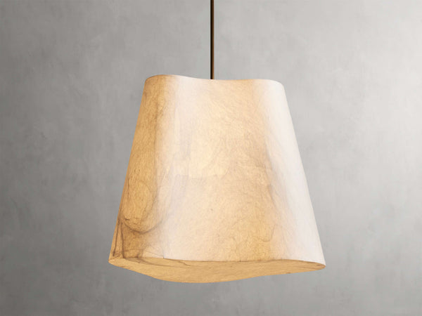 Web Textured Cocoon Fabric Drum Pendant