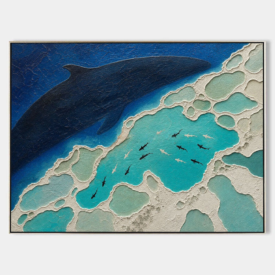 Whale Above Turquoise Reef Pools