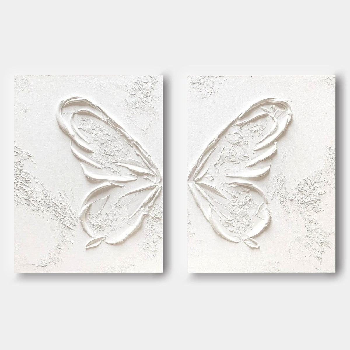 White Butterfly Wings in Relief