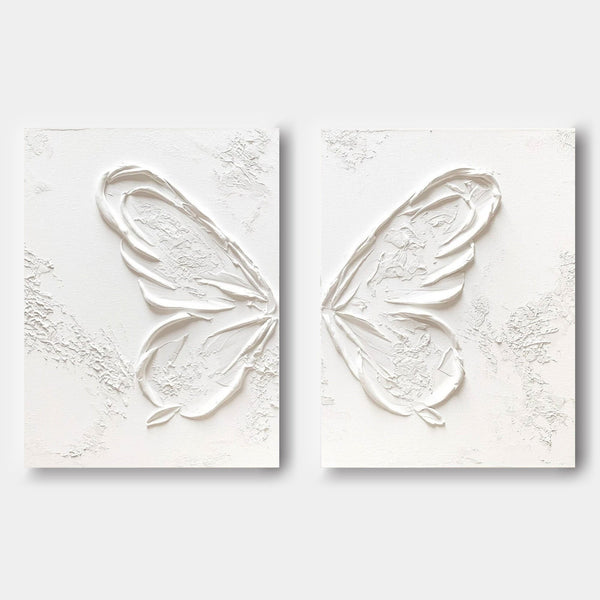 White Butterfly Wings in Relief