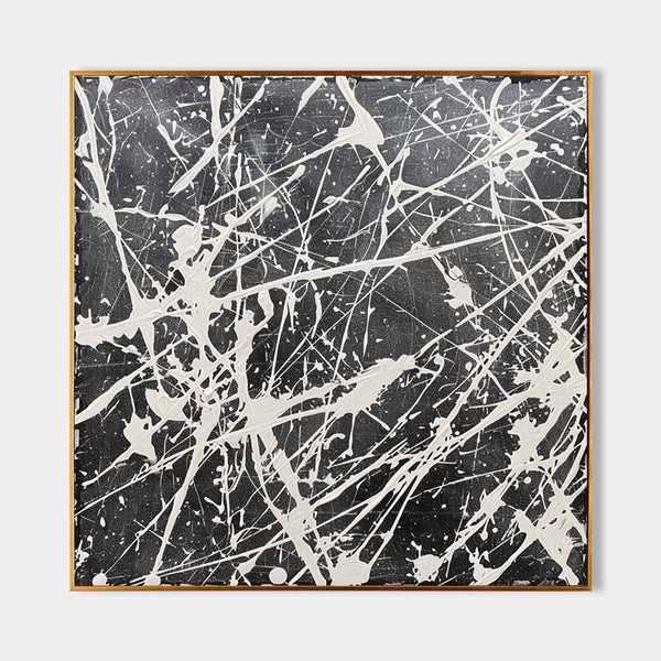 White Drip Lines on Charcoal