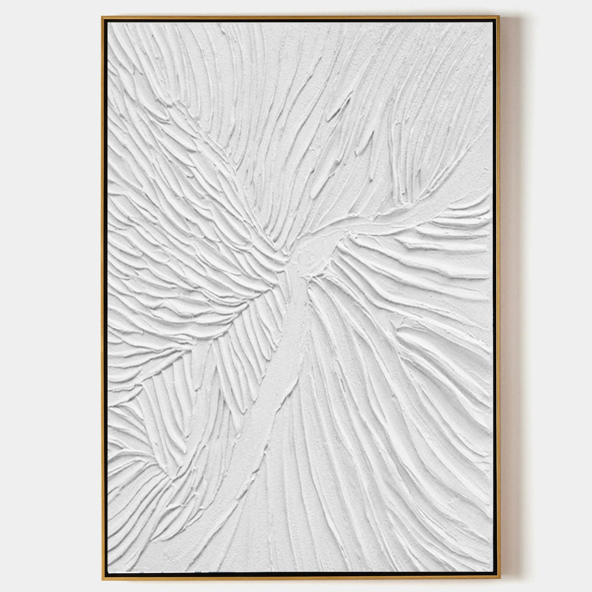 White Feathered Plaster Relief