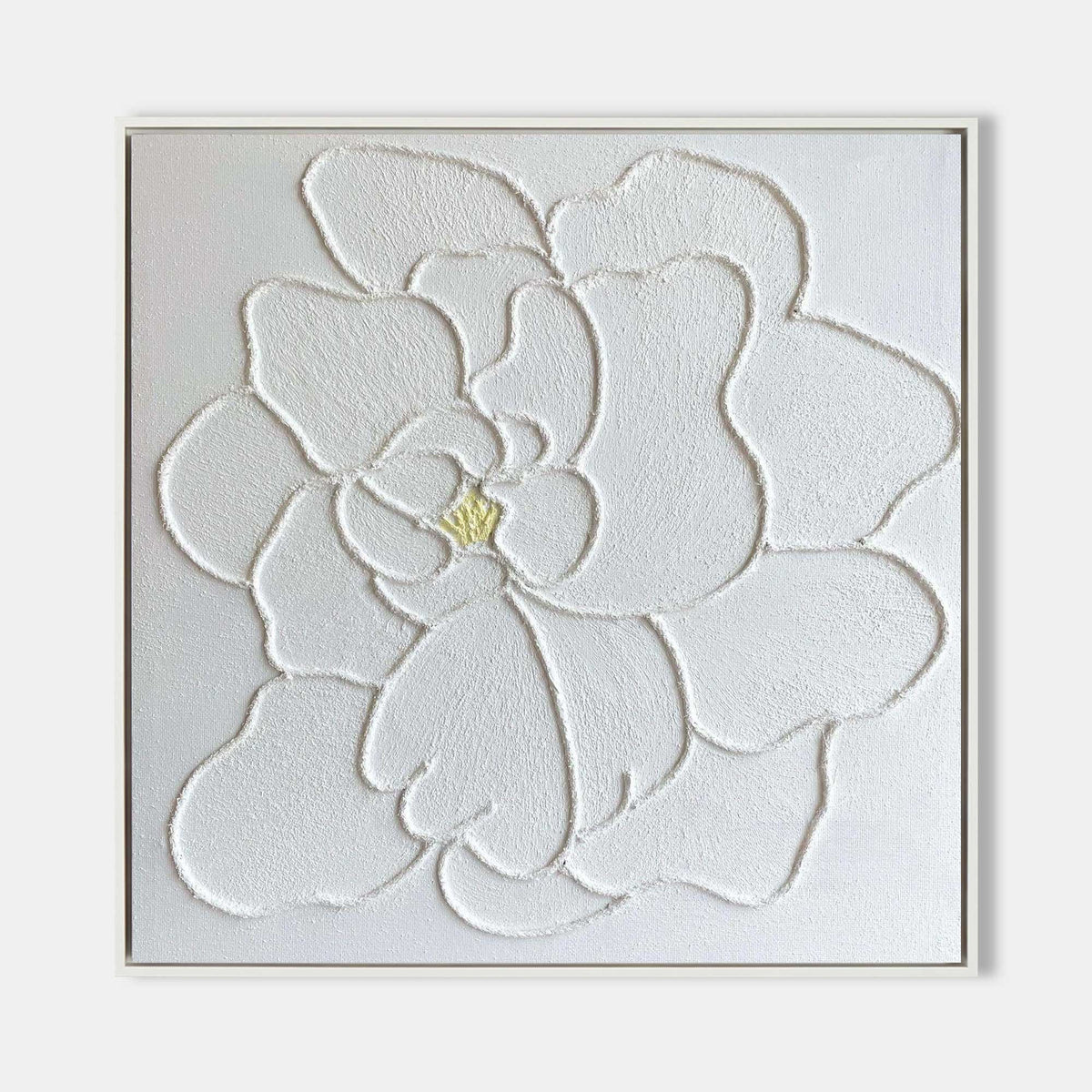 White Gardenia in Raised Relief