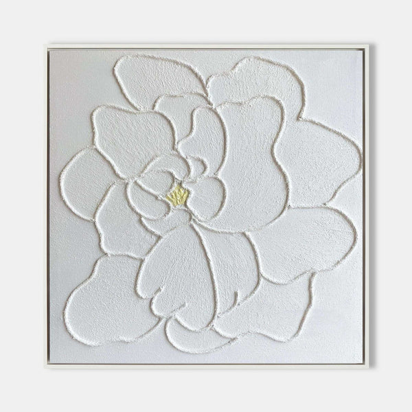 White Gardenia in Raised Relief