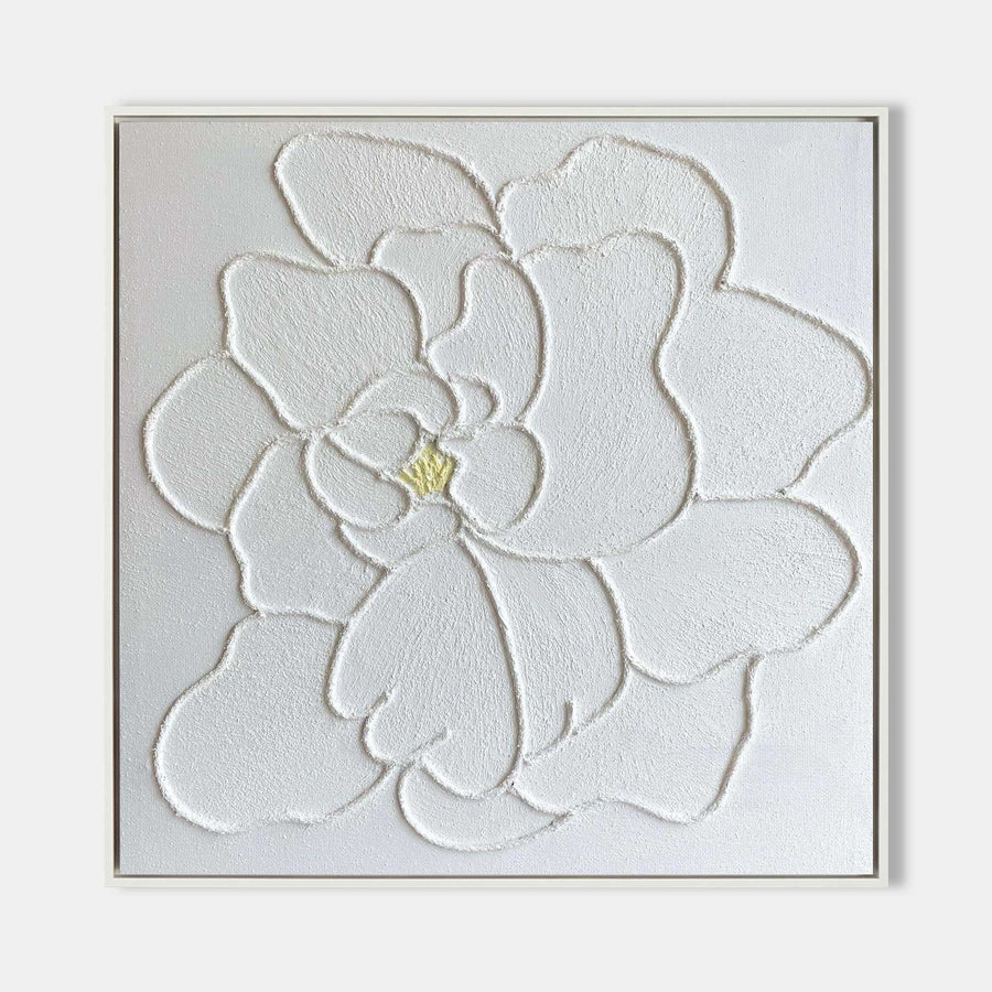White Gardenia in Raised Relief