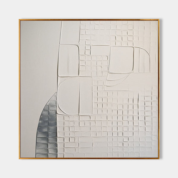 White Grid Relief with Slate Arc
