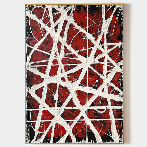 White Lattice Over Crimson Ground