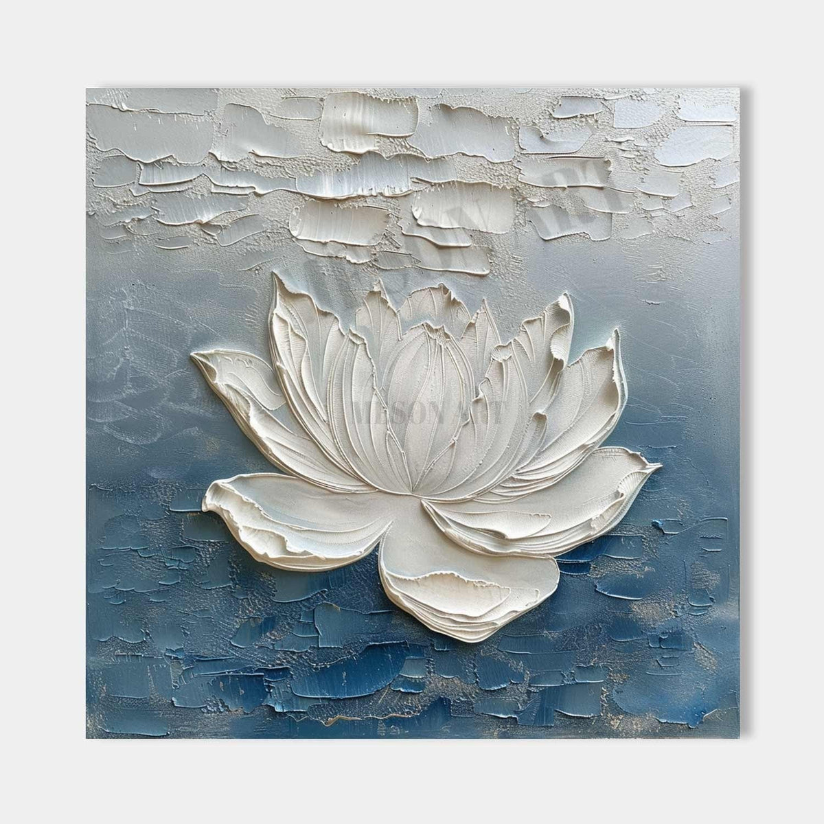 White Lotus Over Blue Water