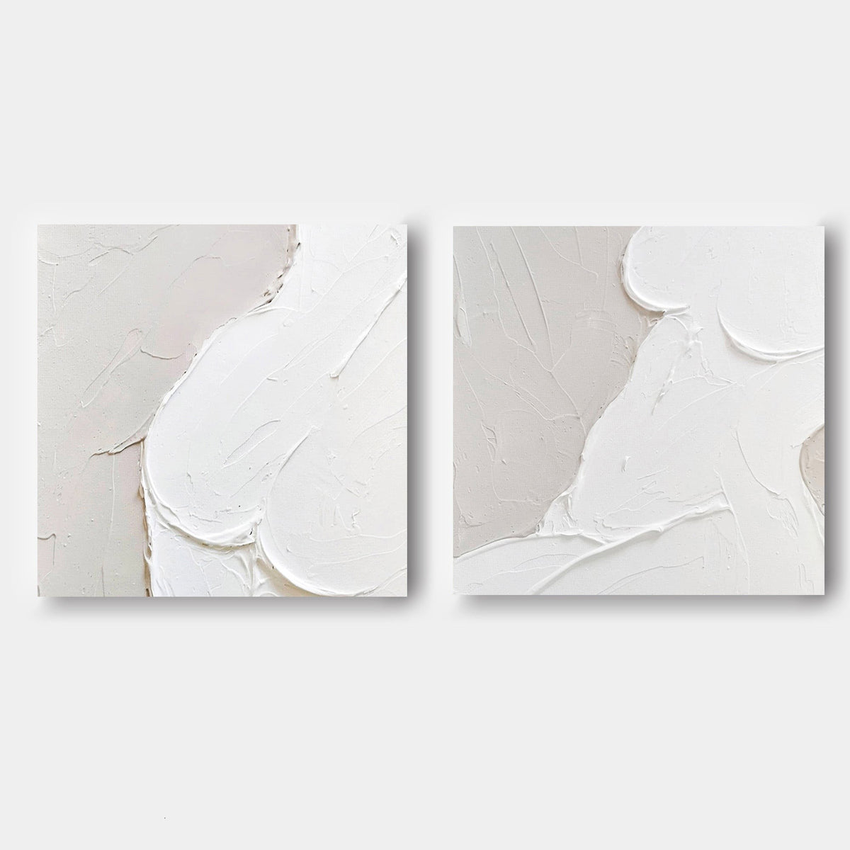 White Plaster Curves Diptych