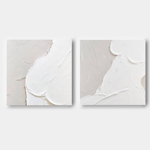 White Plaster Curves Diptych