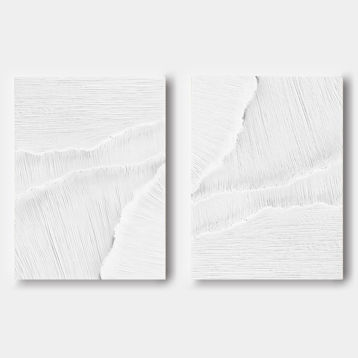 White Plaster Drift Diptych