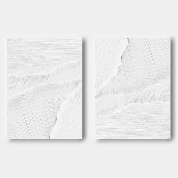 White Plaster Drift Diptych