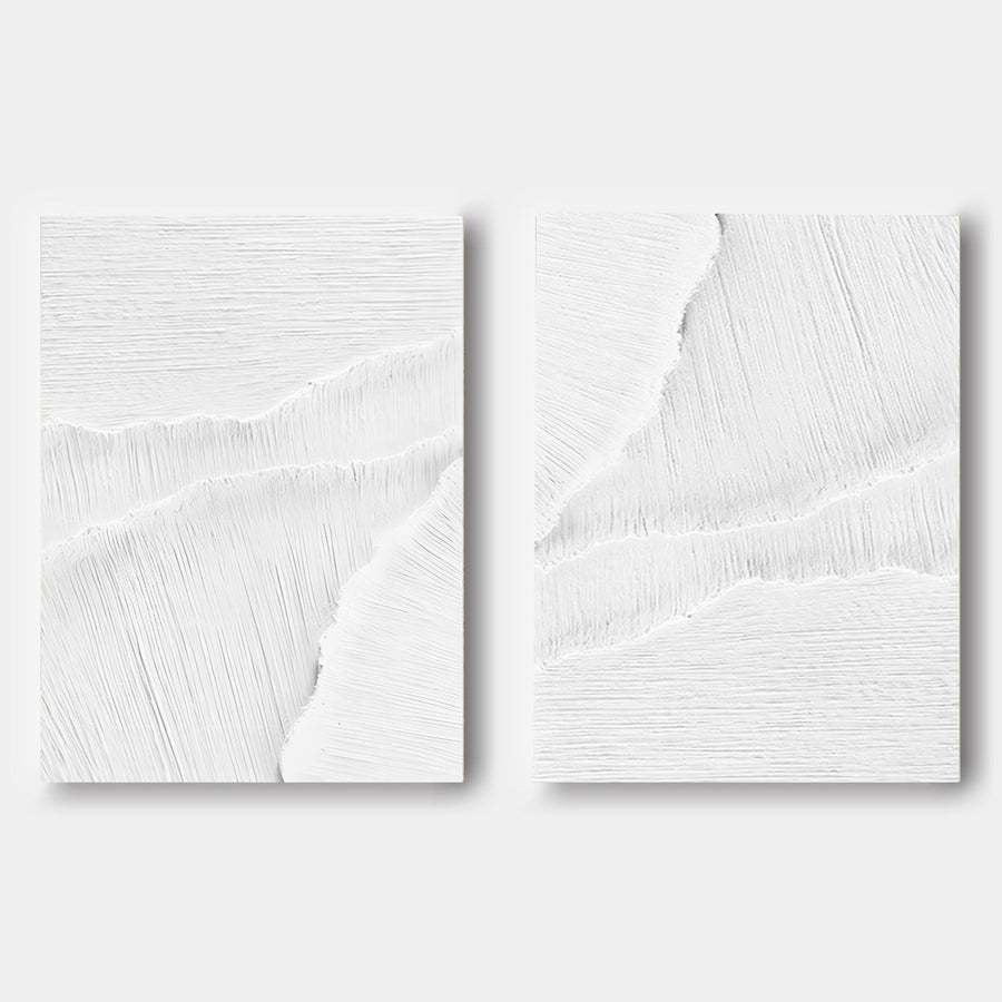 White Plaster Drift Diptych