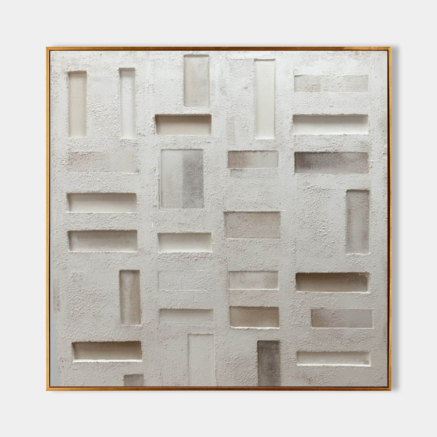 White Plaster Rectangles in Relief