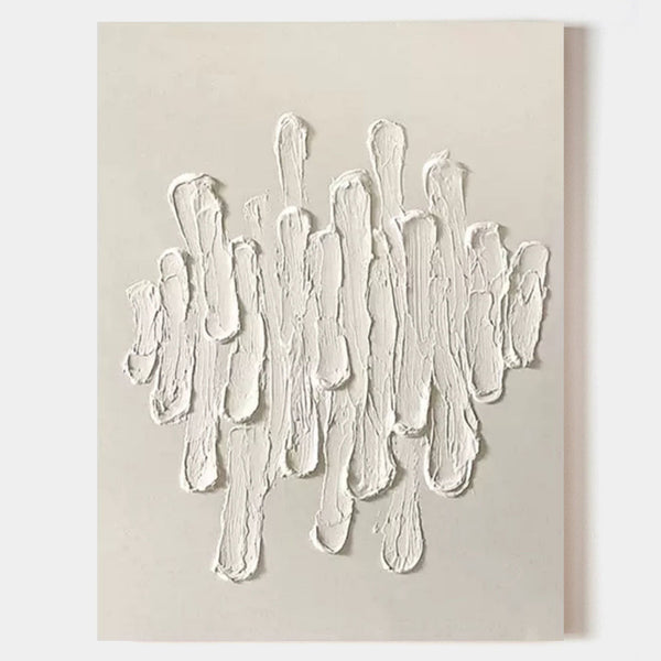 White Plaster Strokes on Soft Beige