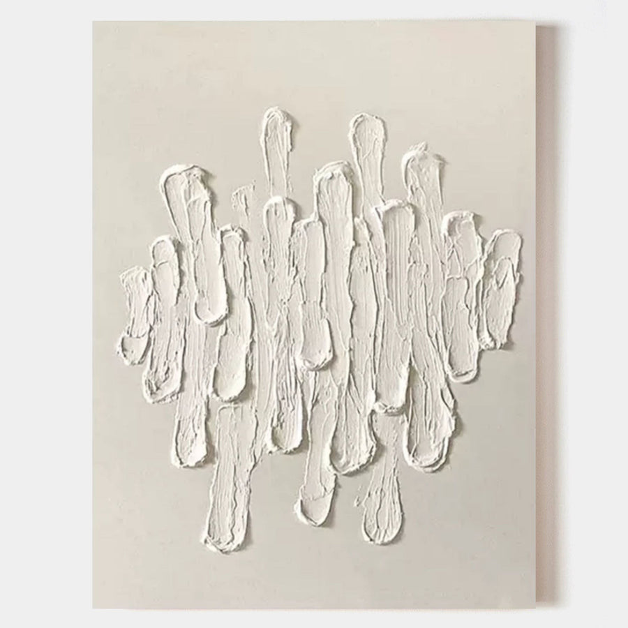 White Plaster Strokes on Soft Beige