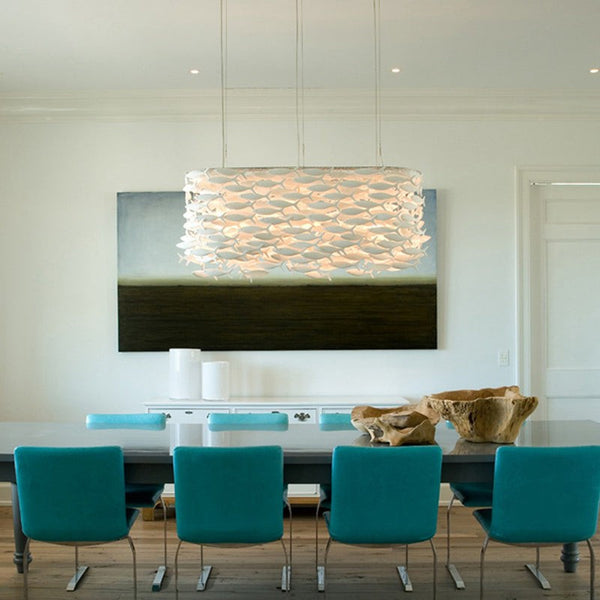 White Porcelain Fish Cluster Chandelier