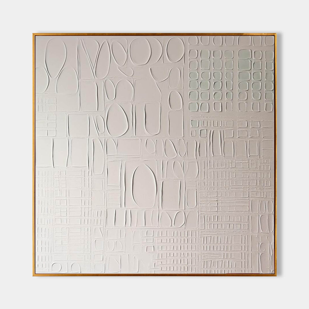 White Relief Grid of Ovals