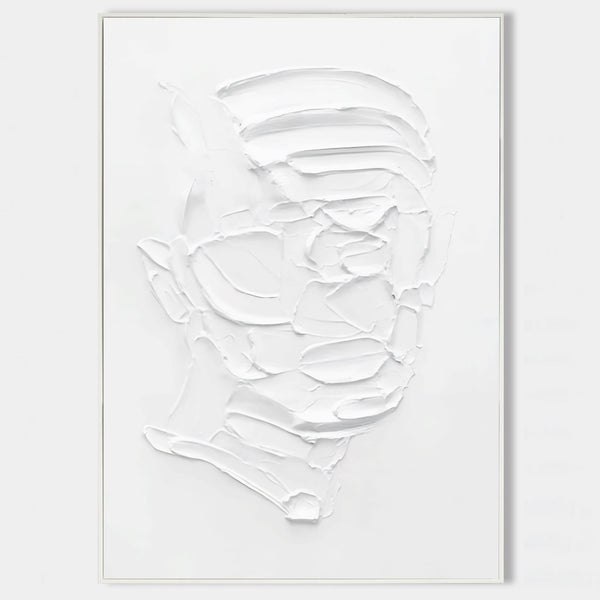 White Relief Portrait in Profile