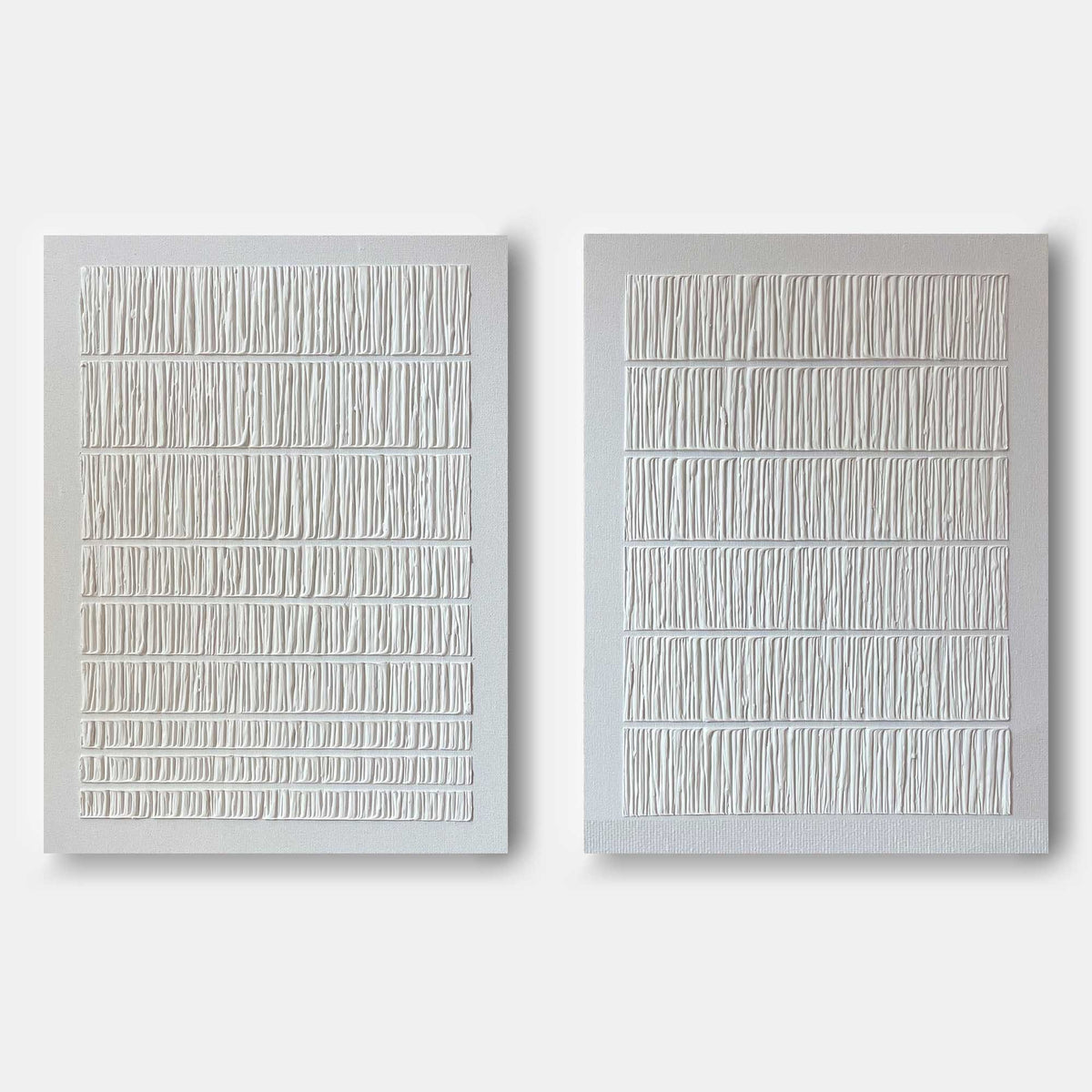White Ribbed Relief Diptych