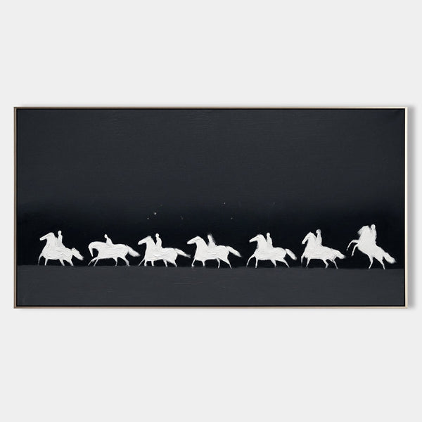 White Riders Across a Night Field