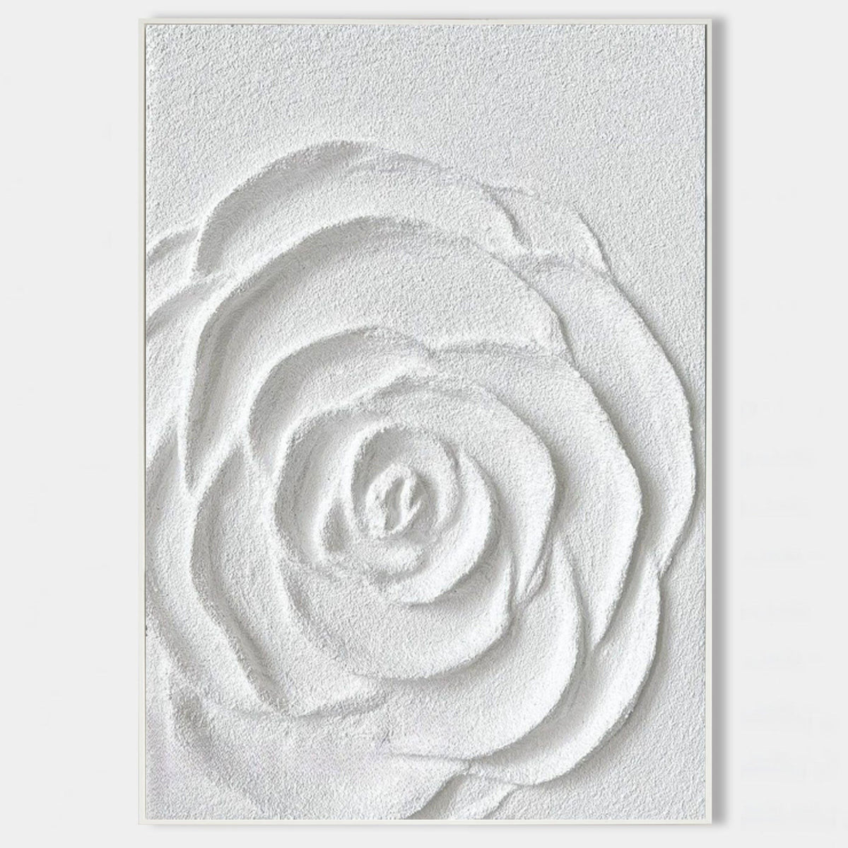 White Rose in Sculpted Relief