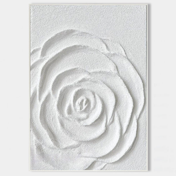 White Rose in Sculpted Relief