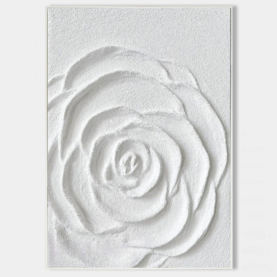 White Rose in Sculpted Relief