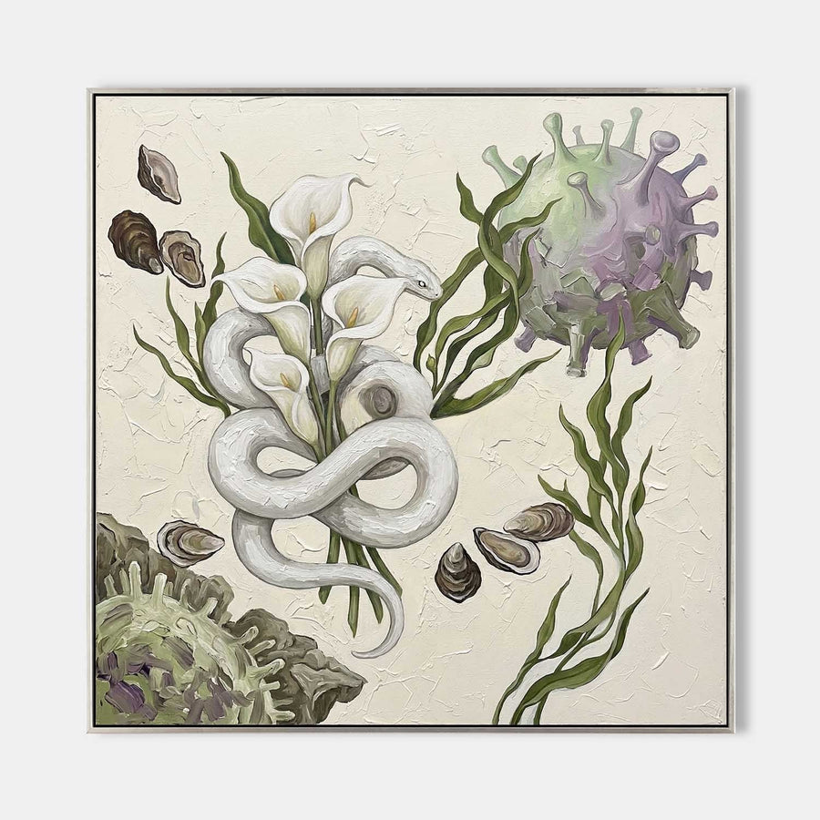 White Serpent Among Calla Lilies