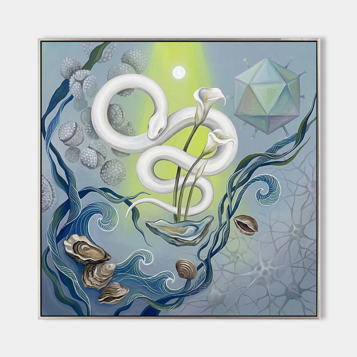 White Serpent and Calla Lilies