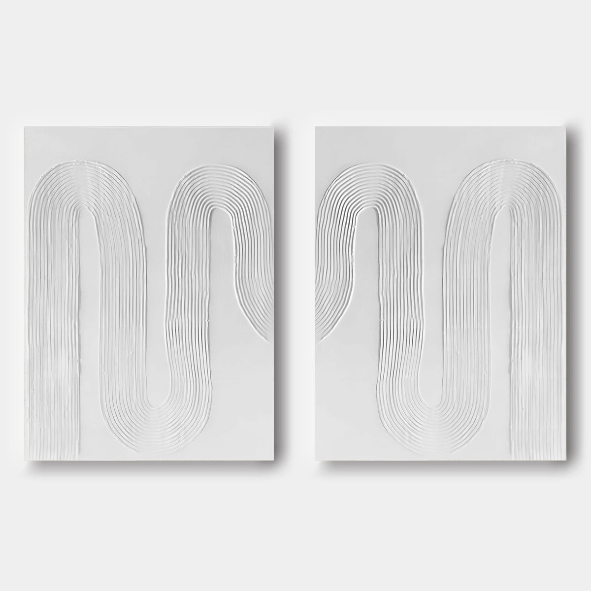 White Serpentine Ribbons in Relief
