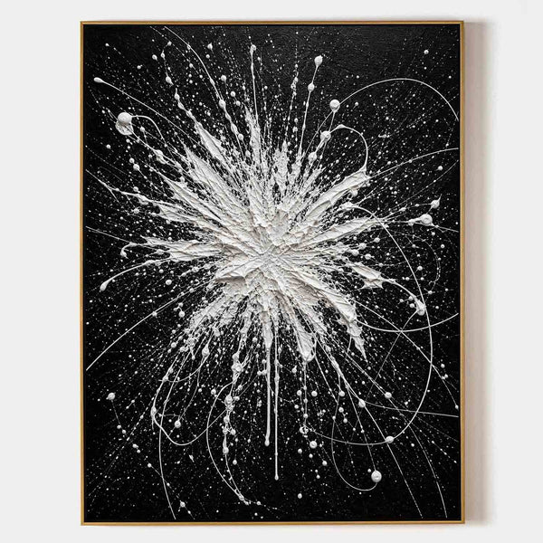 White Starburst on Midnight Black