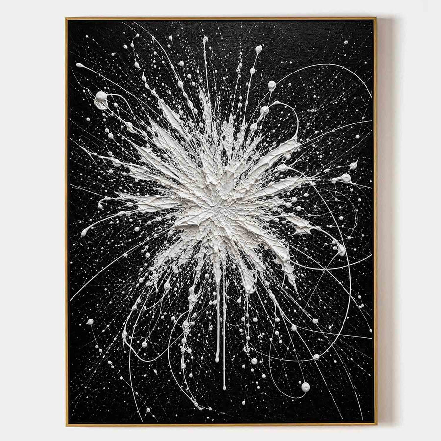 White Starburst on Midnight Black
