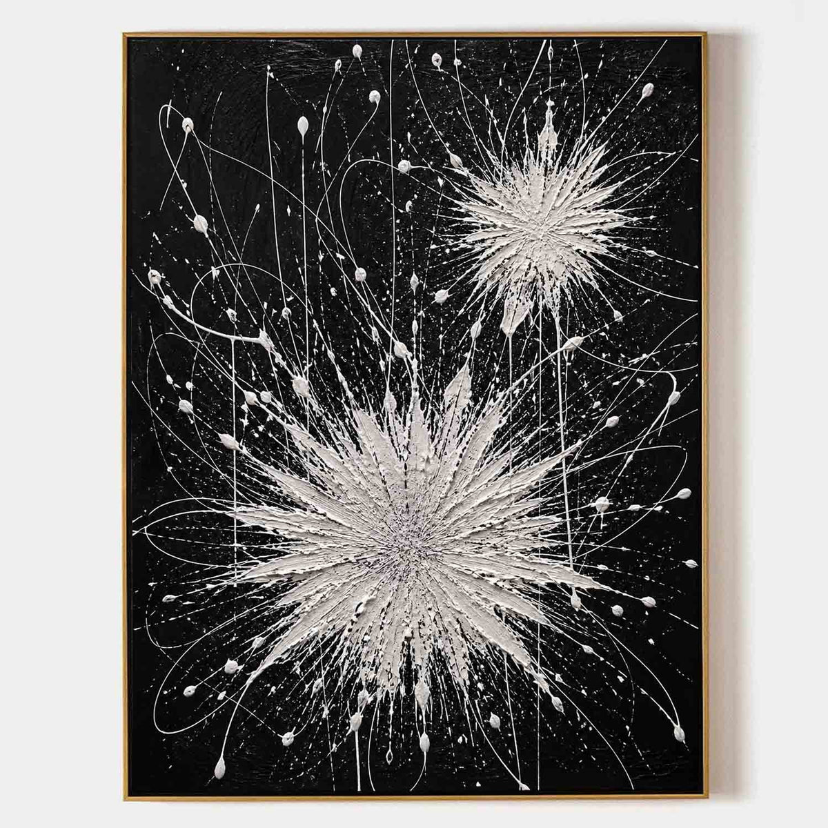 White Starbursts on Midnight Black