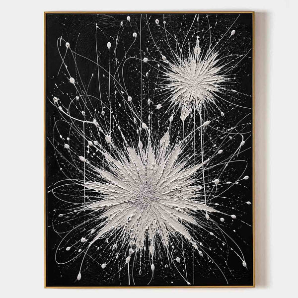 White Starbursts on Midnight Black