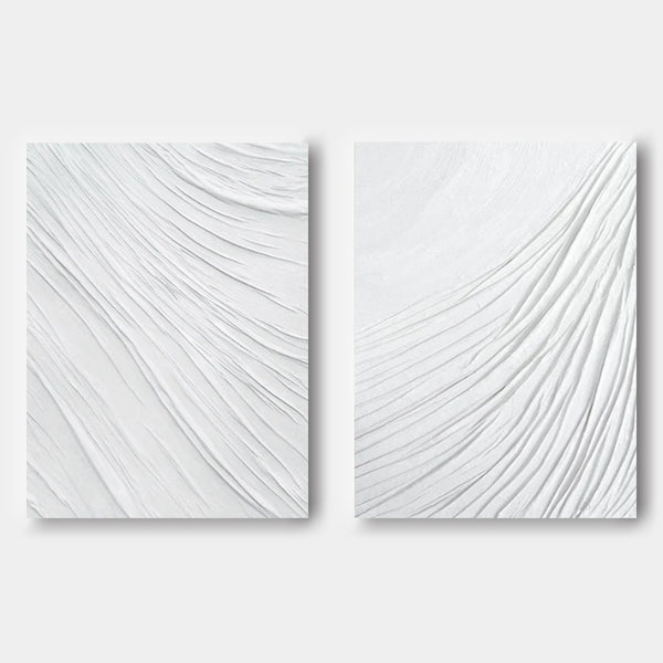 White Sweeping Ridges Diptych