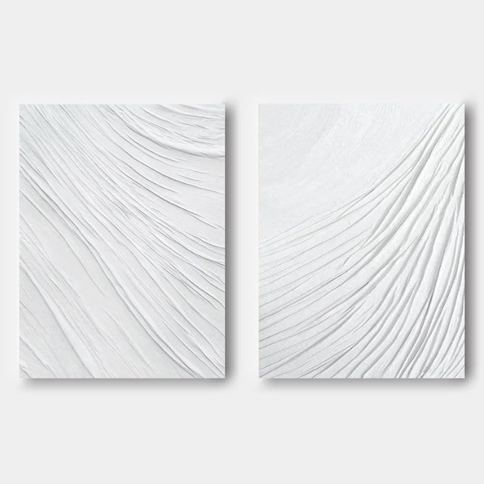White Sweeping Ridges Diptych