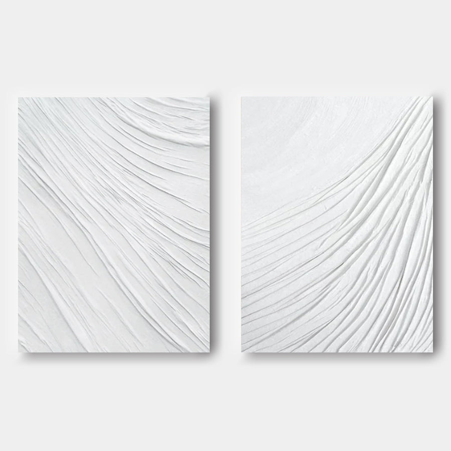 White Sweeping Ridges Diptych