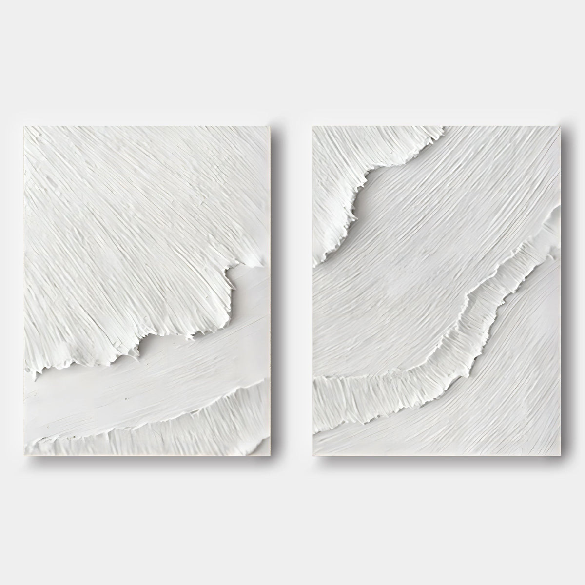 White Tide Textured Diptych