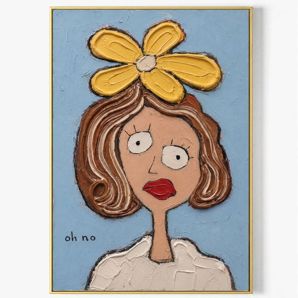 Wide-Eyed Girl with Yellow Flower