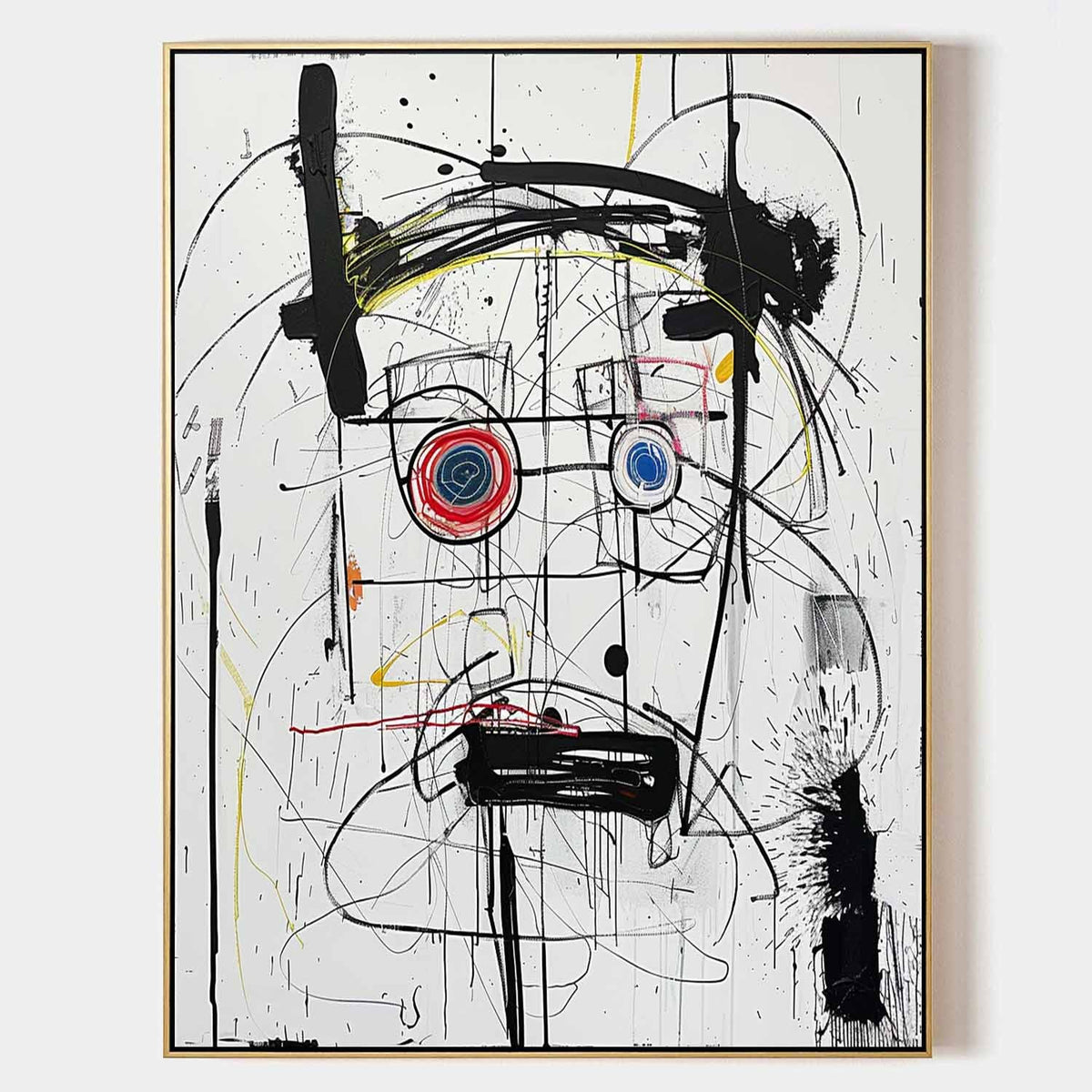 Wide-Eyed Scrawled Face in Black