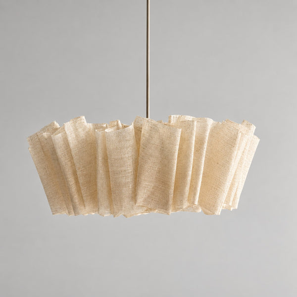 Wide Hand-Woven Abaca Drum Pendant