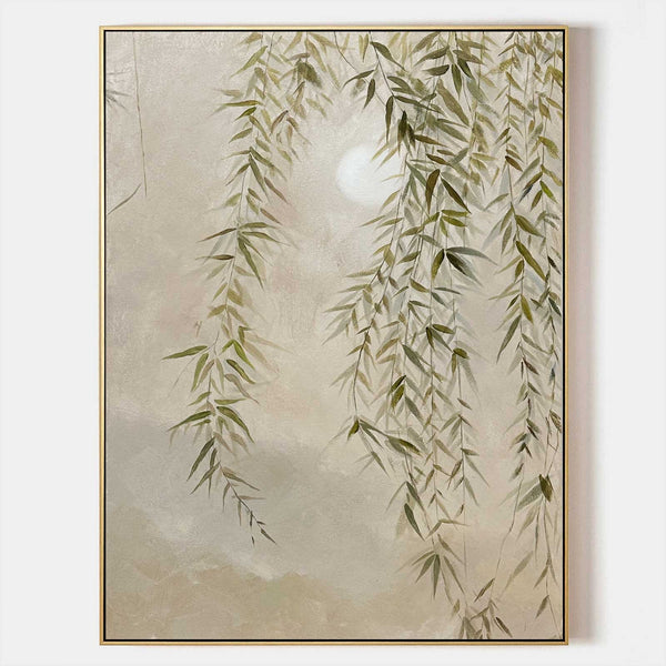 Willow Branches Under a Pale Moon