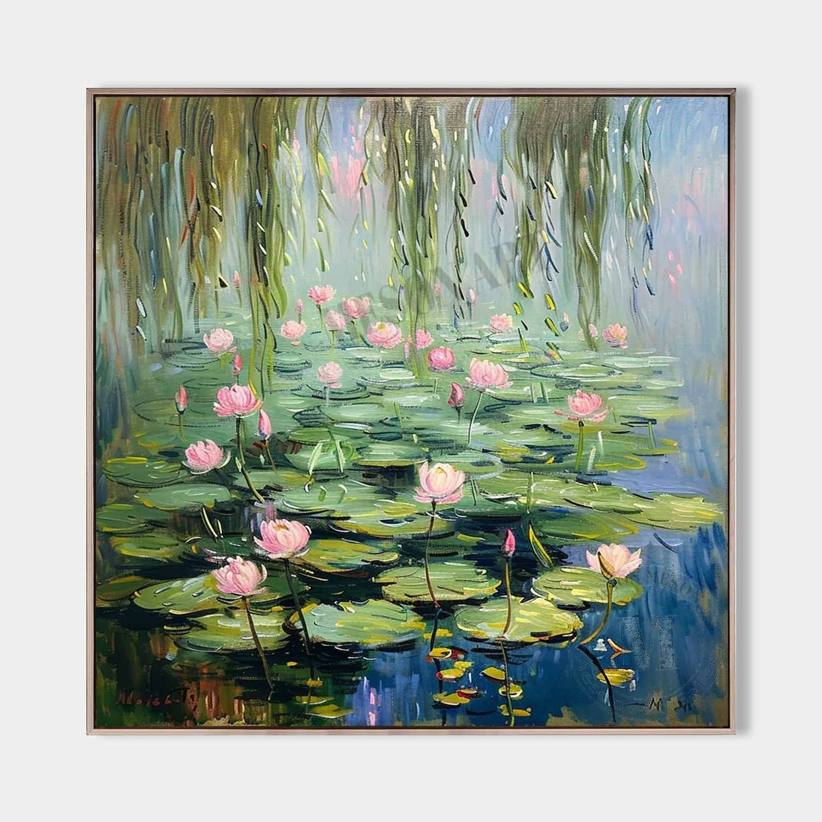 Willow Shade Over Pink Lilies
