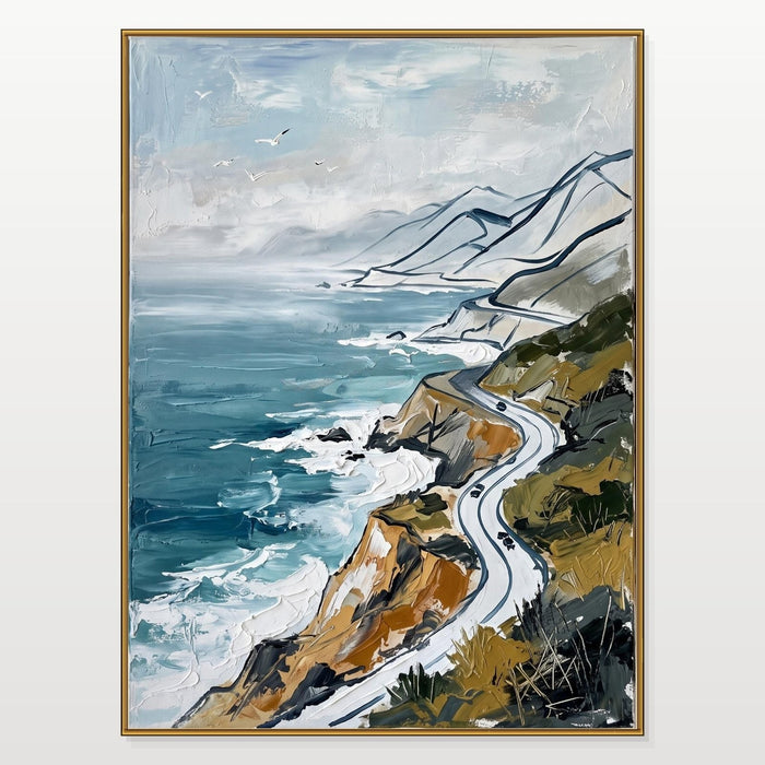 Winding Coastal Road Above the Sea