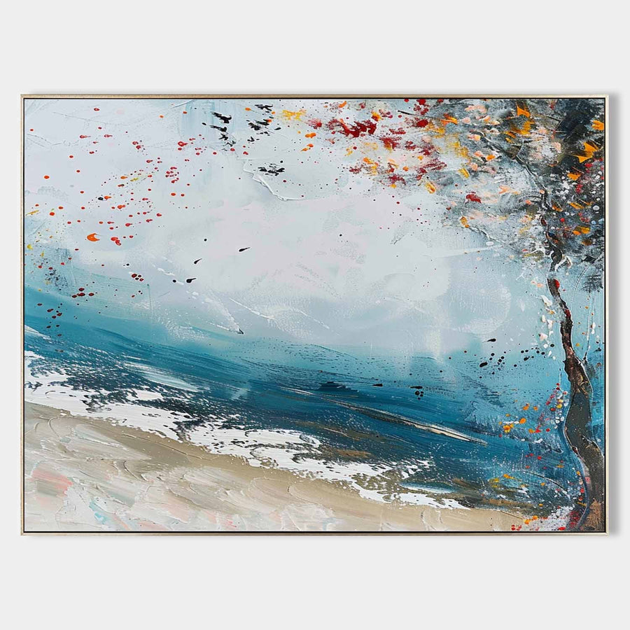 Windswept Tree on a Blue Shore