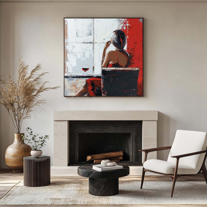 Woman in Red by the Window